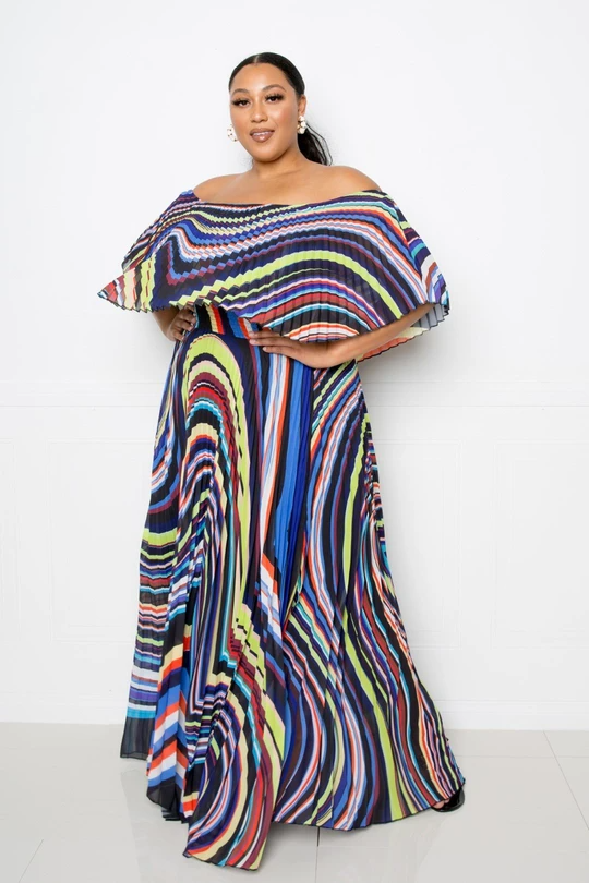 Tropical Print Maxi Dress for Plus Woman