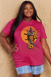 Full Size Holloween Theme Graphic Cotton T-Shirt