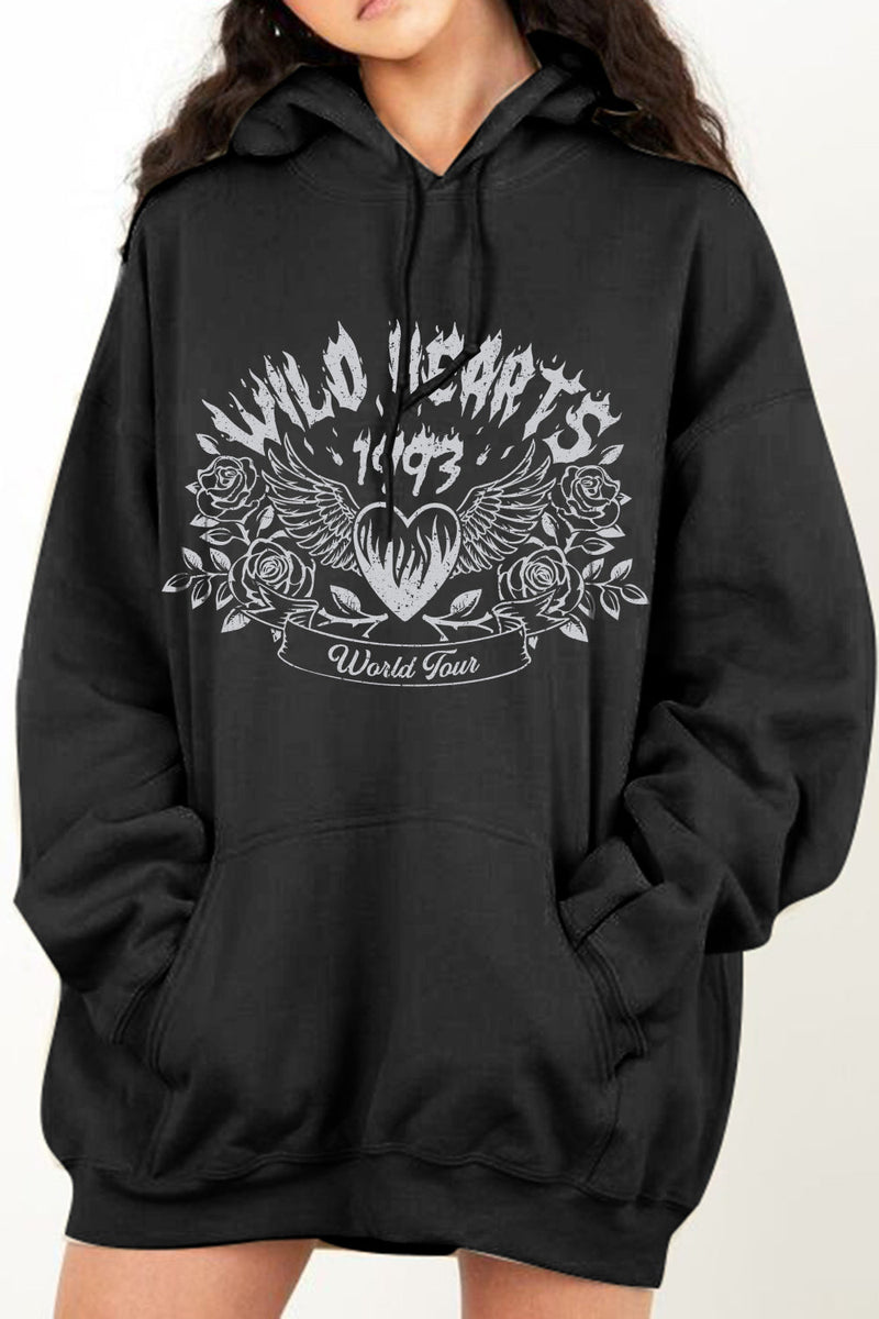 Full Size WILD HEARTS 1993 WORLD TOUR Graphic Hoodie