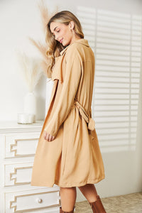Full Size Tied Trench Coat with Pockets