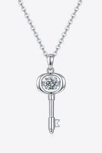 Baeful Moissanite Key Pendant Necklace