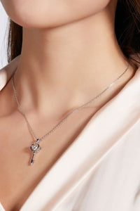 Baeful Moissanite Key Pendant Necklace
