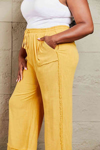 Love Me Full Size Mineral Wash Wide Leg Pants