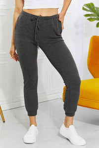 Full Size Easy Living Ribbed Joggers
