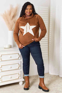 Full Size Star Graphic Hooded Sweater