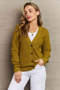 Kiss Me Tonight Full Size Button Down Cardigan in Chartreuse