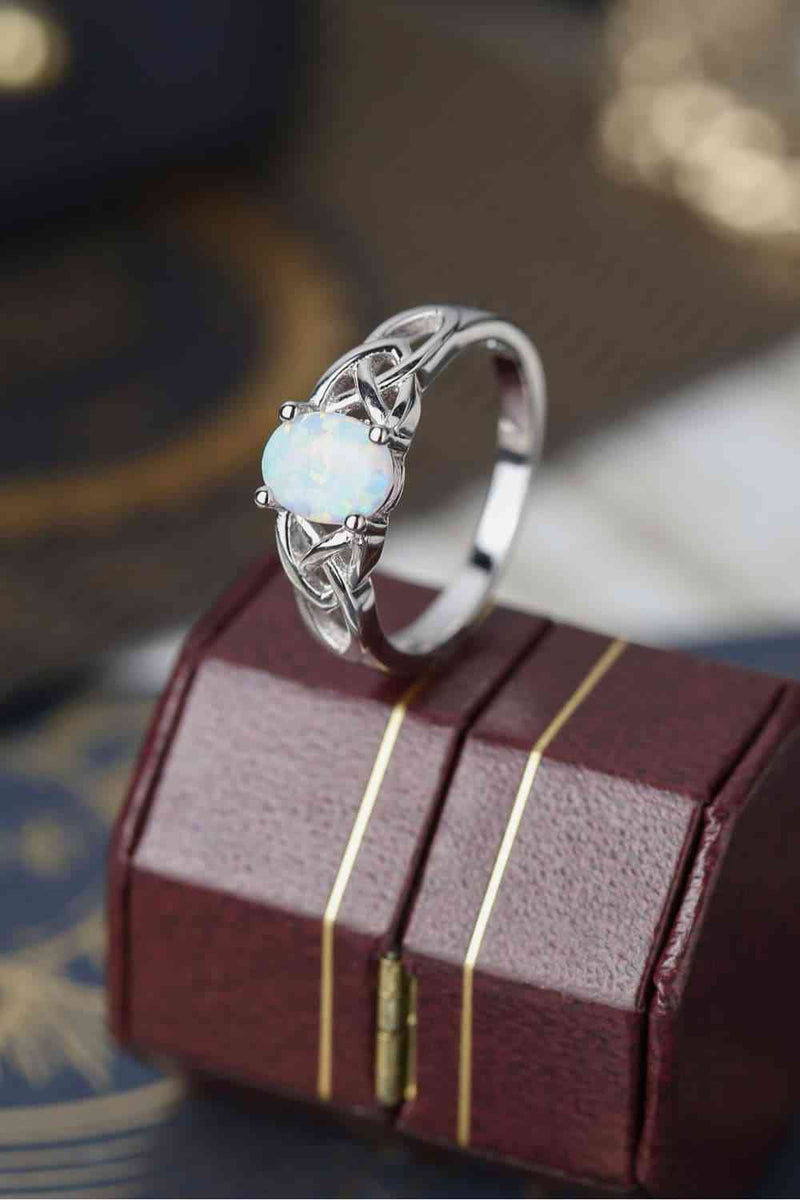 Crisscross 4-Prong Opal Ring