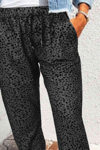Leopard Print Joggers with Pockets