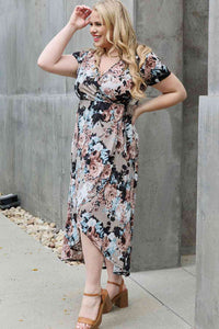 Give Me Roses Full Size Floral Maxi Wrap Dress