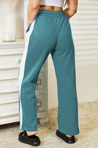 Full Size Side Stripe Drawstring Pants