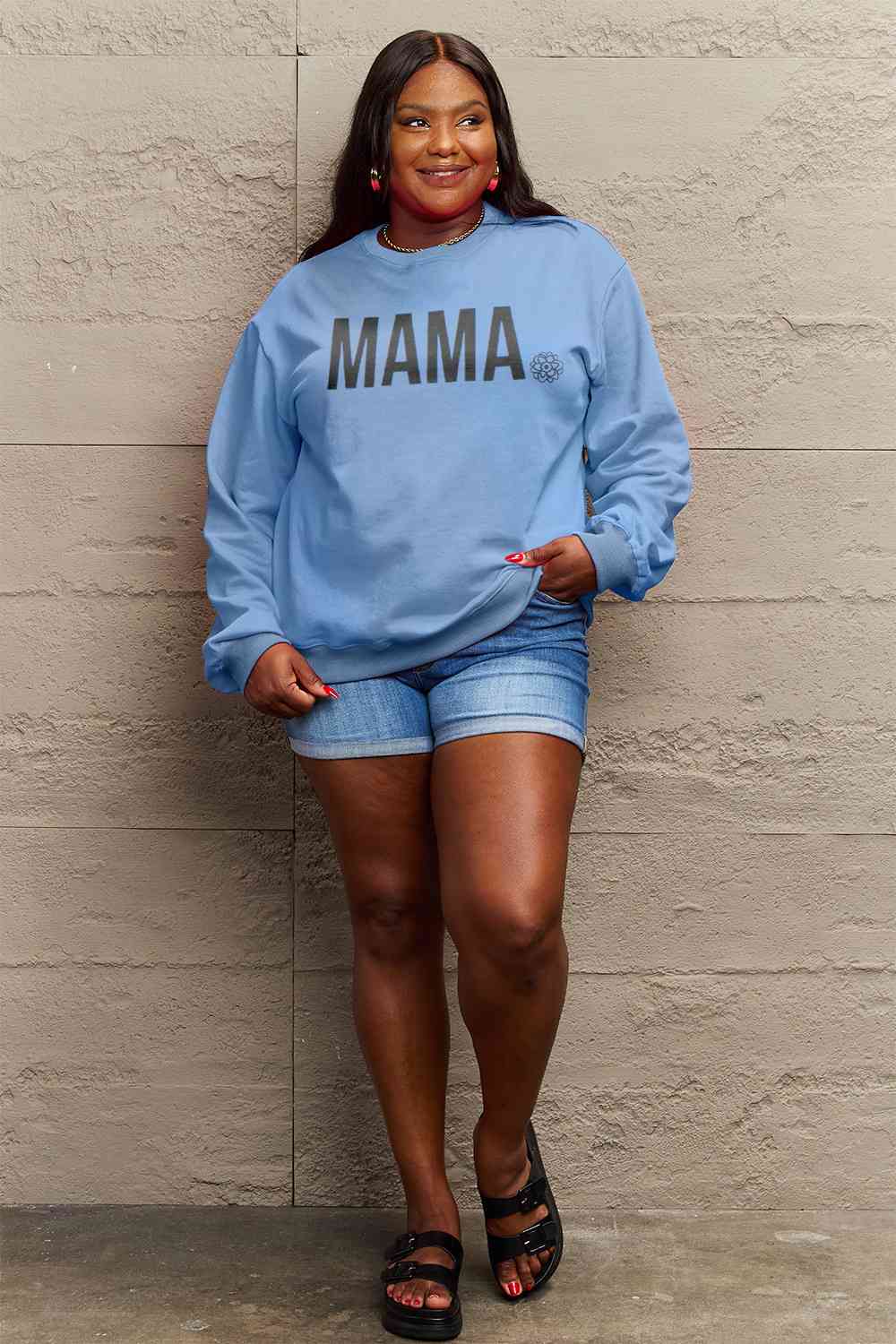 Full Size MAMA Graphic Long Sleeve Sweatshirt