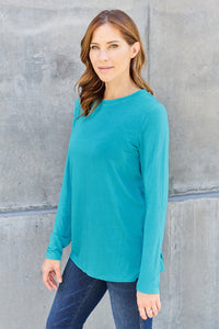 Full Size Round Neck Long Sleeve Top