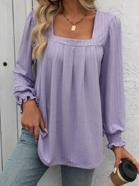 Square Neck Long Sleeve Top