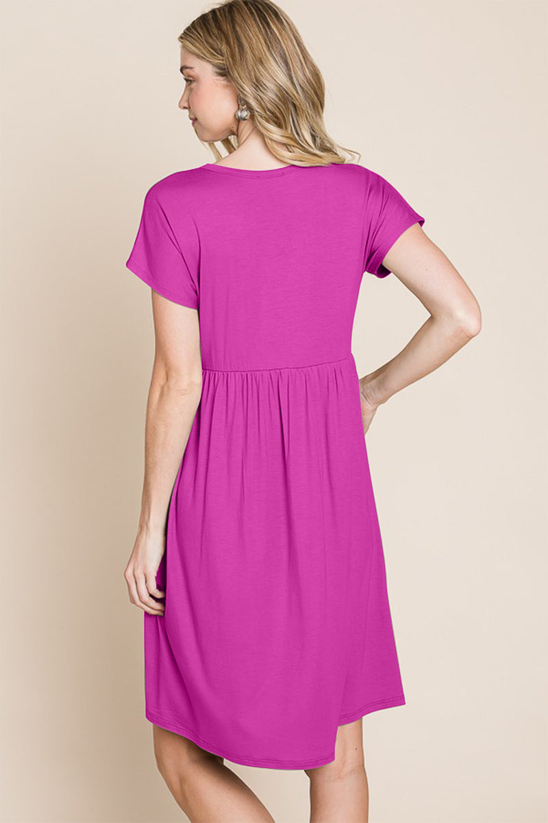 V-Neck Short Sleeve Dress