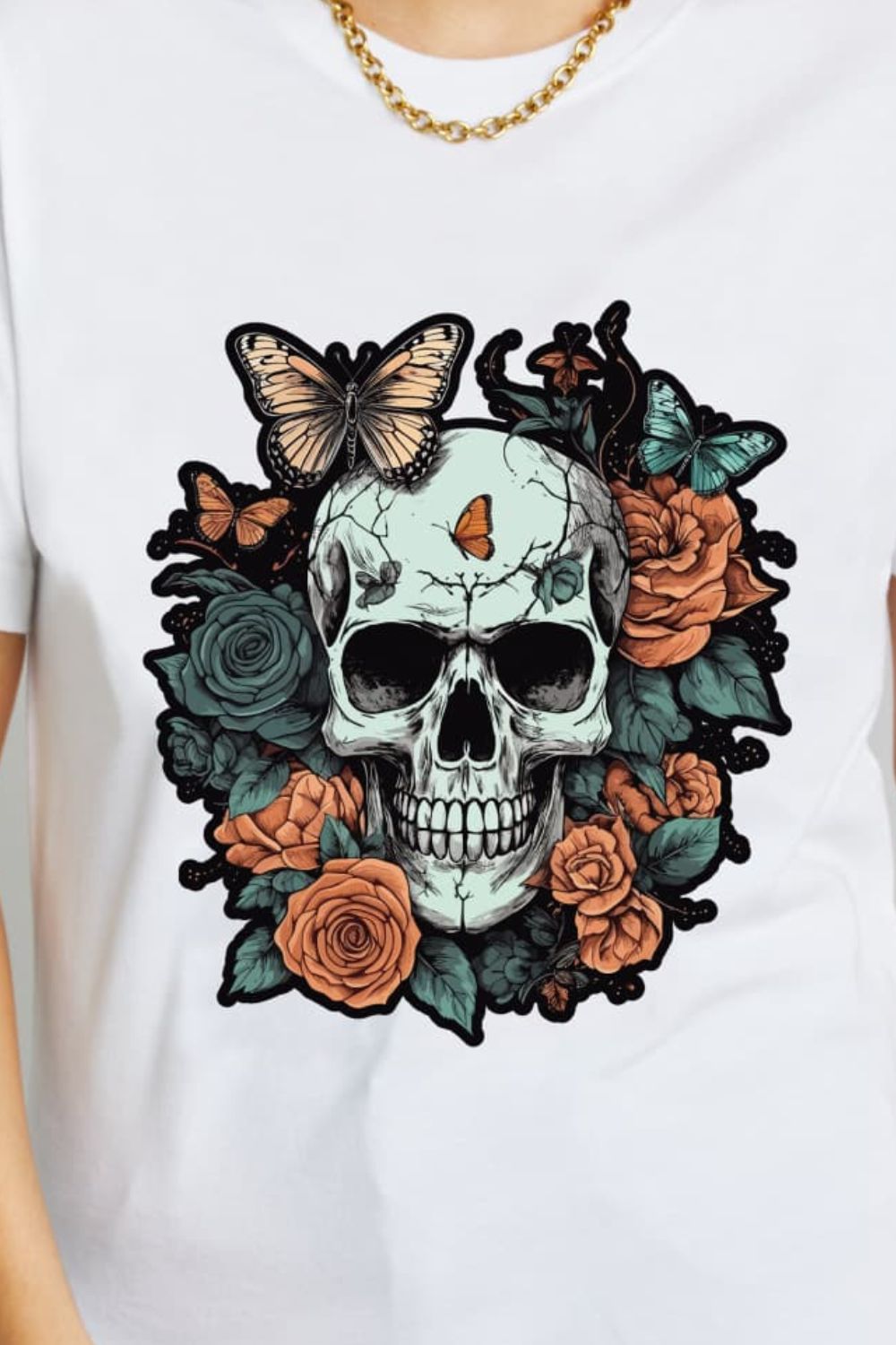 Full Size Skull Graphic Cotton T-Shirt