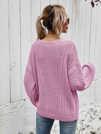 Angel Wings V-Neck Dropped Shoulder Sweater