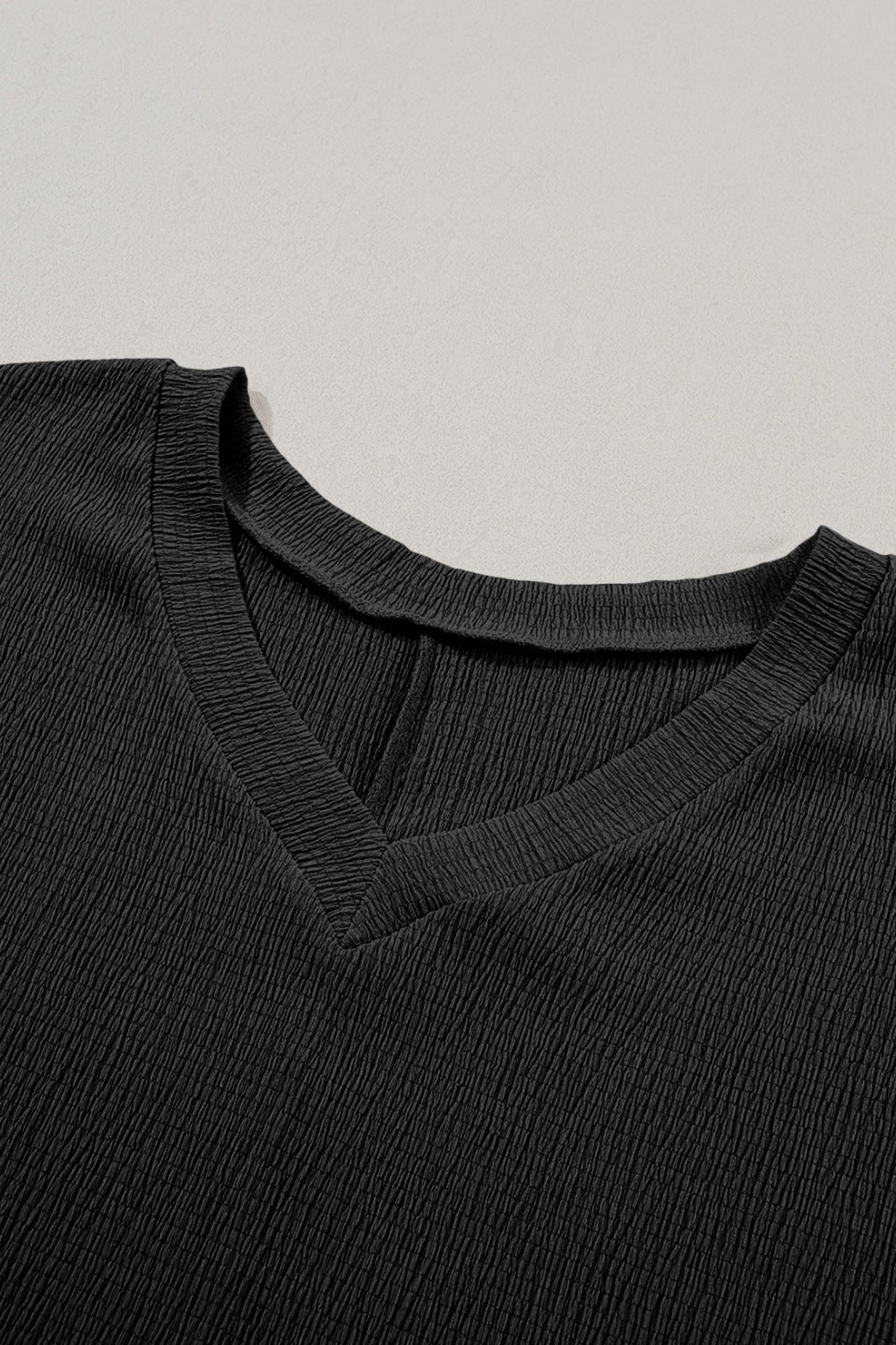 Black V-Neck Short Sleeve T-Shirt