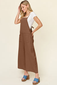 Double Take Full Size Texture Sleeveless Wide Leg Overall