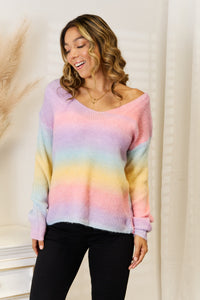 Angel Wings Gradient V-Neck Sweater