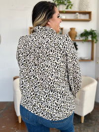 Full Size Leopard Long Sleeve Blouse