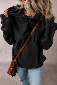 Drawstring Pocketed Long Sleeve Hoodie