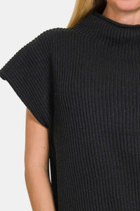 Short Sleeve Mock Neck Sweater