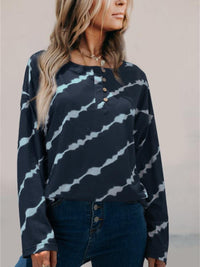 Striped Round Neck Long Sleeve T-Shirt