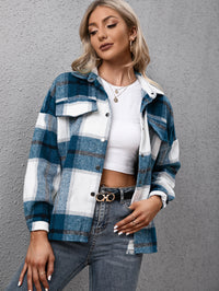 Ivy Lane Plaid Long Sleeve Shirt Jacket