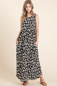 Leopard Maxi Dress with Pockets