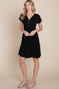 V-Neck Short Sleeve Dress