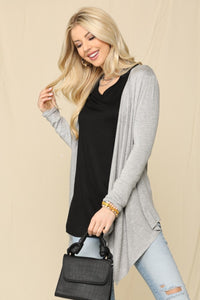 Full Size Open Front Knit Cardigan