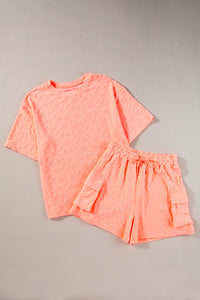 Round Neck Half Sleeve Top and Shorts Set