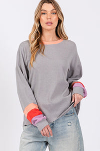 Color Block Waffle Knit T-Shirt