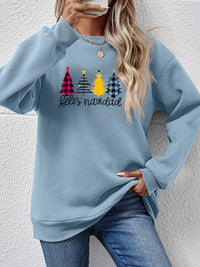 Round Neck Graphic Long Sleeve Sweatshirt