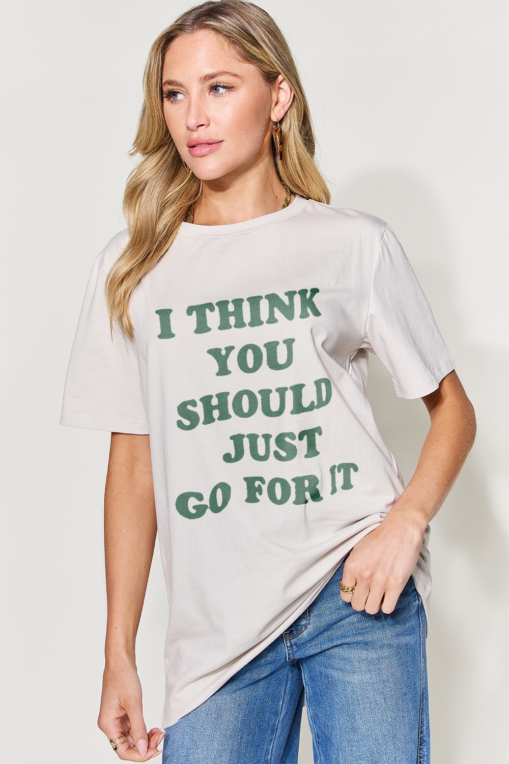 Full Size Letter Graphic Round Neck T-Shirt