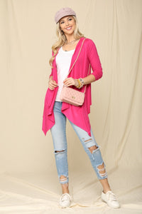 Full Size Open Front Knit Cardigan