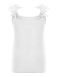 Full Size Lace Detail Scoop Neck Tank