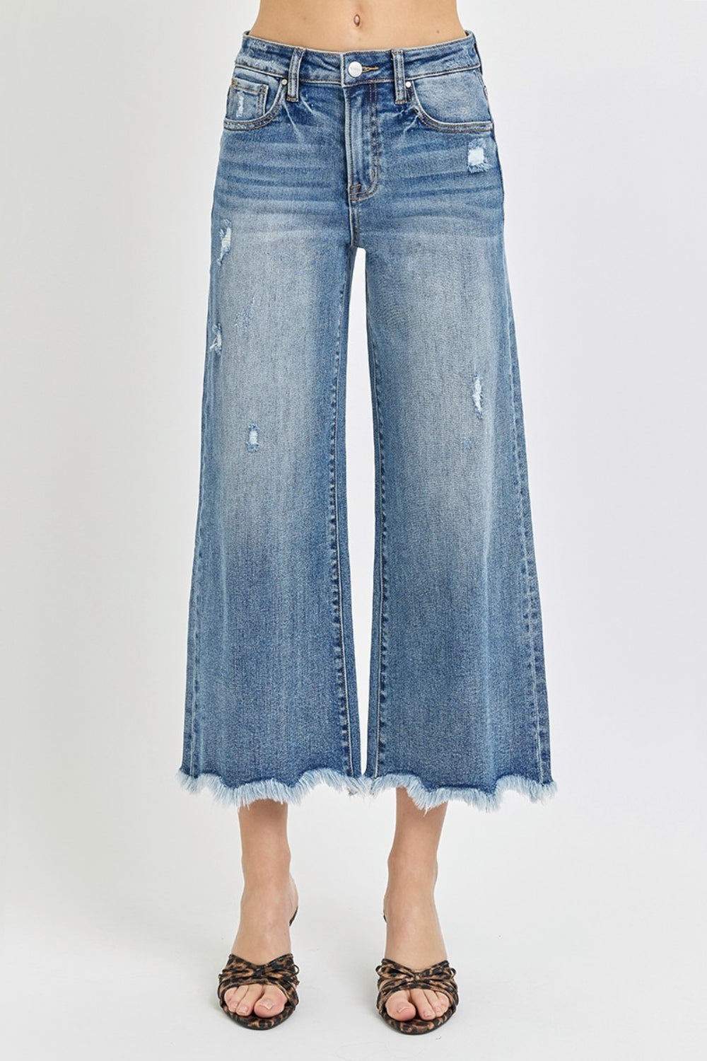 High Rise Cropped Flare Jeans