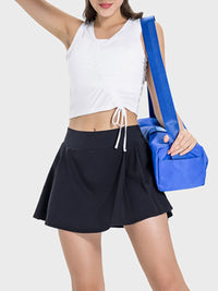 Drawstring Ruched Wide Strap Active Tank