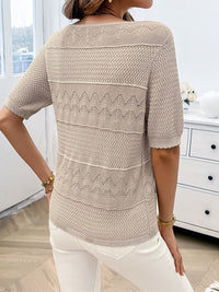 Devine Round Neck Half Sleeve Knit Top