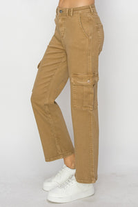 Full Size High Rise Cargo Jeans