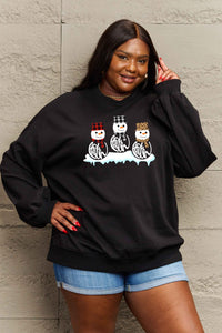 Simply Love Full Size Snowmen Graphic Sweatshirt