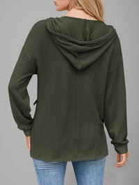 Double Take Drawstring Dropped Shoulder Long Sleeve Hoodie