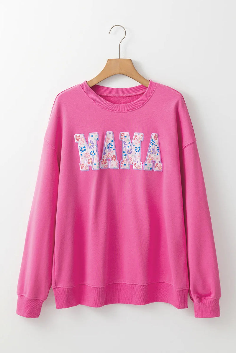 MAMA Round Neck Long Sleeve Sweatshirt