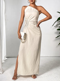 Honey Slit One Shoulder Sleeveless Maxi Dress