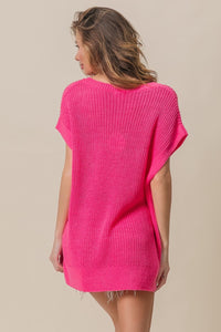 Patch Pocket Short Sleeve Sweater