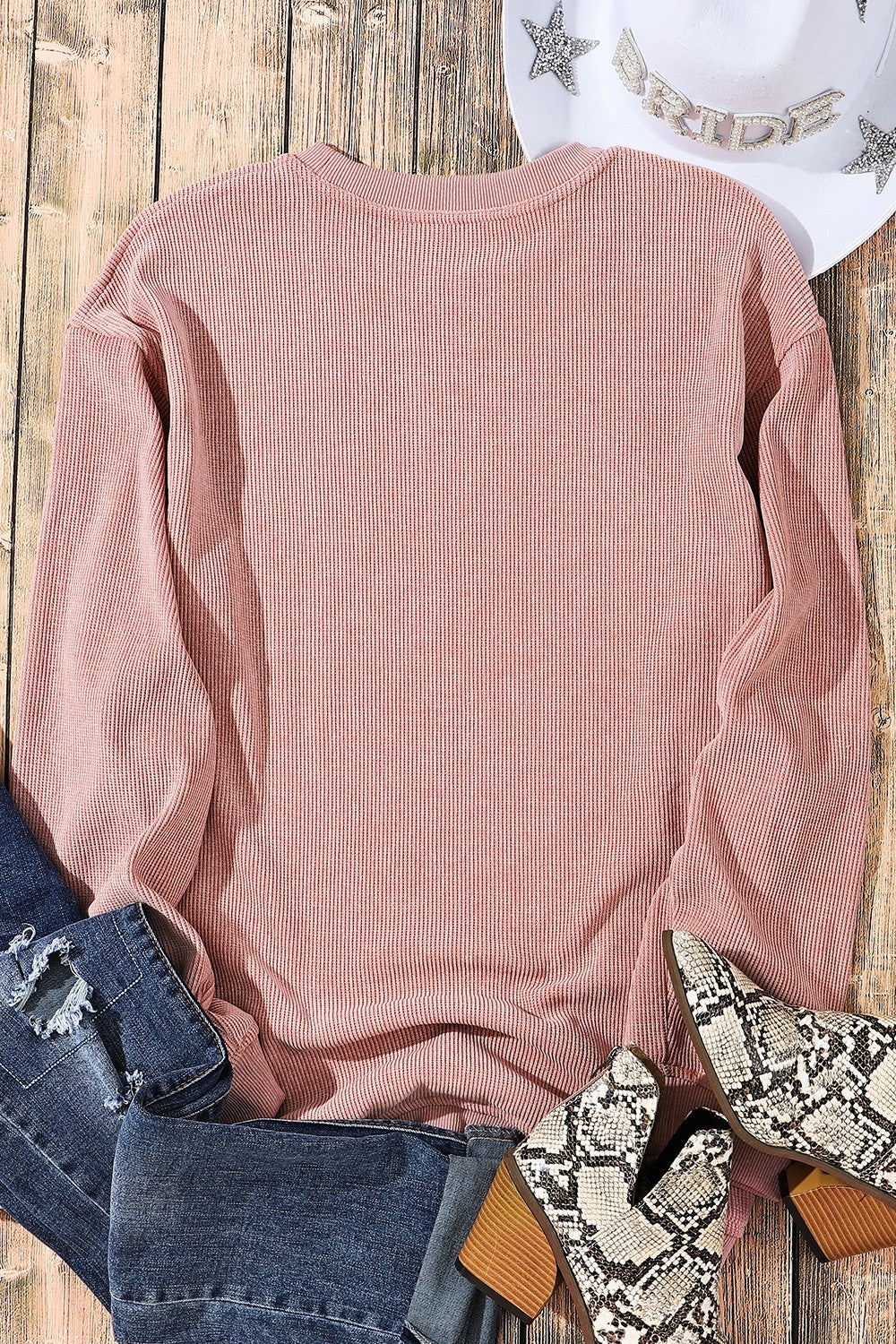 Bow Sequin Round Neck Sweatshirt