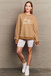 Simply Love Full Size HEY SANTA Graphic Sweatshirt