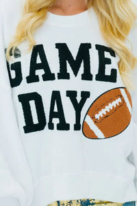 GAME DAY Round Neck Long Sleeve Sweatshirt