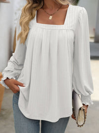 Square Neck Long Sleeve Top